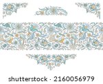 Vector floral frame, vignette, seamless border, card design template. Elements in Eastern style. Floral borders, flower ethnic illustration. Indian ornaments. Isolated ornament. Ornamental decor