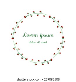 Vector floral frame. Watercolor wreath with place for text. Floral background. Vector illustration for wedding invitations and birthday cards, banner, postcard, poster, poster, identity, web design.