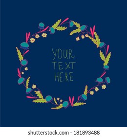 Vector floral frame with wild chamomiles