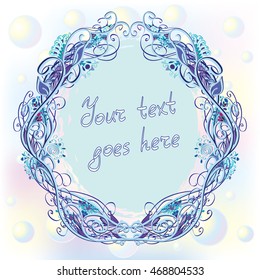 a vector floral frame in winter palette