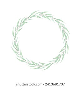 Vector floral frame wreath on white background