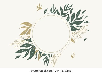 vector Floral Frames with Beautiful Leaves