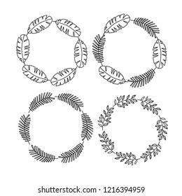 Vector floral frames. Can be used as postcard, print, invitation design, greeting card, textile design, packaging design, stickers, and so on.