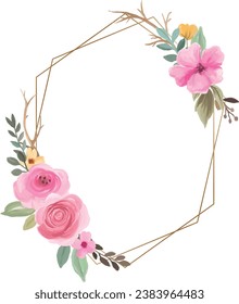 marcos florales vectoriales y flores en acuarela estilo para tarjetas de boda e invitaciones.