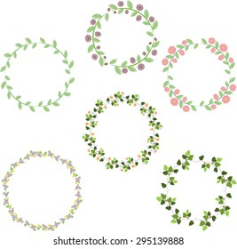 Vector floral frames with roses and leaves