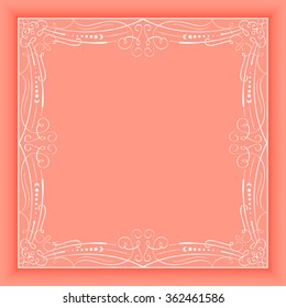 Vector floral and geometric monogram frame on dark gray background. Monogram design element. Vintage styled initial decoration. 