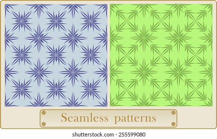 Vector floral geometric seamless pattern.