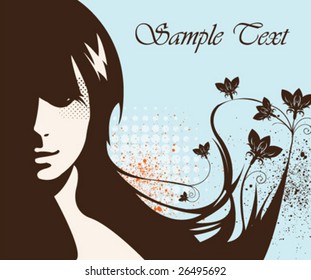 vector floral girl