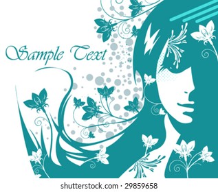 vector floral girl