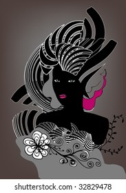 vector floral girl
