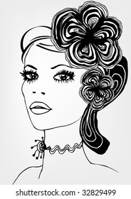 vector floral girl