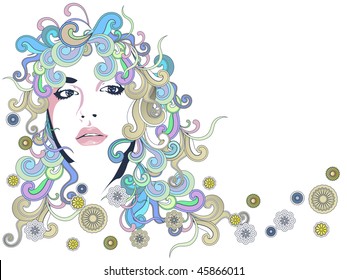 vector floral girl