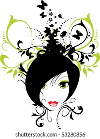 vector floral girl