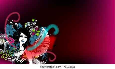vector floral girl