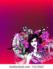 vector floral girl