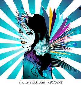 vector floral girl