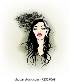 vector floral girl