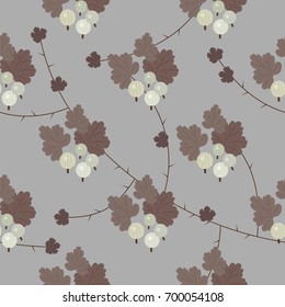 Vector floral gooseberry seamless pattern