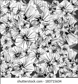 Vector floral graffiti hand drawn background. 