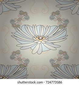 Vector floral gray, beige and neutral texture pattern. Seamless pattern can be used for wallpaper, pattern fills, printing, surface textures, fabric or textile.