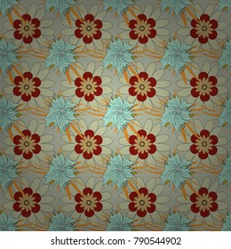 Vector floral gray, red and neutral texture pattern. Seamless pattern can be used for wallpaper, pattern fills, printing, surface textures, fabric or textile.