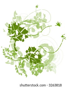 Vector Floral green grunge pattern