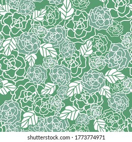 Vector floral green textured seamless background. This pattern is great as background for textile and paper projects.