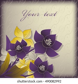 Vector floral greeting card