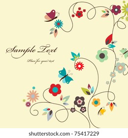 Vector floral greeting card