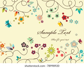 Vector floral greeting card