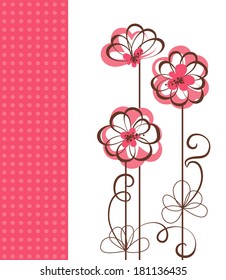 Vector  floral greeting card. Background with floral ornament