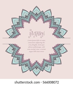 Vector floral greeting card, colorful flowers invitation with place for text