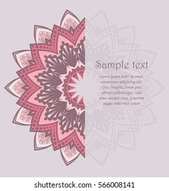 Vector floral greeting card, colorful flowers invitation with place for text