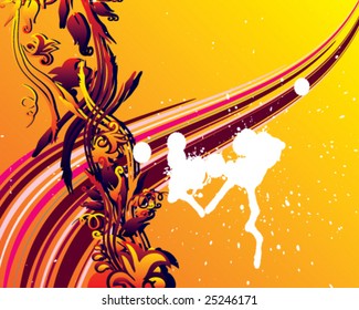 Fondo de grunge vectorial floral