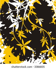 Vector floral grunge background. Check my portfolio for more of this series as well as thousands of other great vector items.
