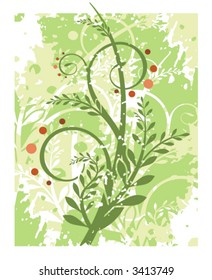 Vector floral grunge background. Check my portfolio for more of this series as well as thousands of other great vector items.