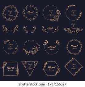 Vector floral hand draw  constructor. Floral elements for your design. Frames, dividers.