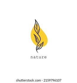 Plantilla de logotipo dibujado a mano floral vectorial en un estilo elegante y mínimo