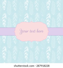 Vector floral hand-drawn template, banner for cards, invitations, vintage abstract background with place for text