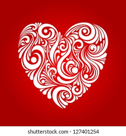 vector floral heart