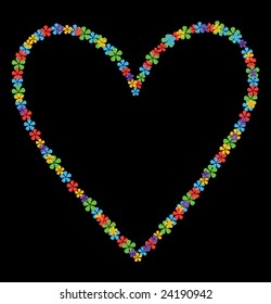 Vector floral heart