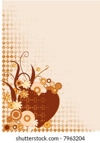 vector floral heart