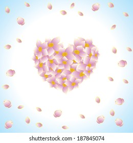 Vector floral Heart background with a modern style