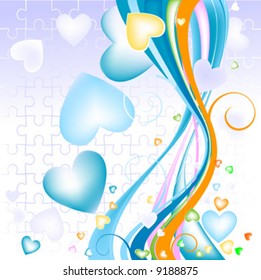 vector floral heart background for valentine`s day