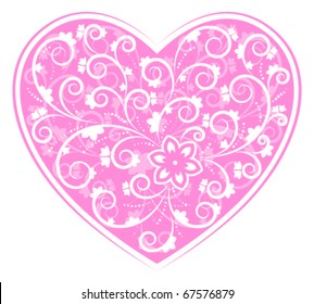 vector floral heart on white background