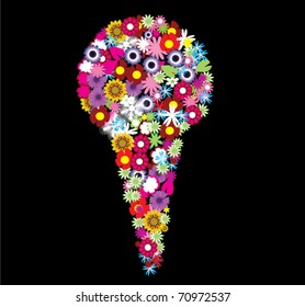 vector floral ice-cream