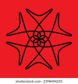 Vektorblumensymbol- und Logo-Design-Vorlagen im Rahmenstil