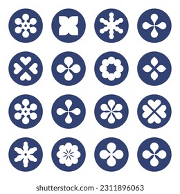 Vector Floral icon set. Frower shape
