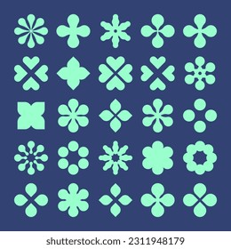 Vector Floral icon set. Frower shape