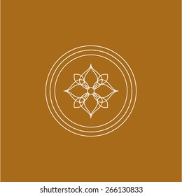 Vector floral icons and logo design templates in outline style 